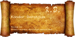 Kondor Dorottya névjegykártya